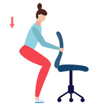 Esercizi da fare in ufficio: squat